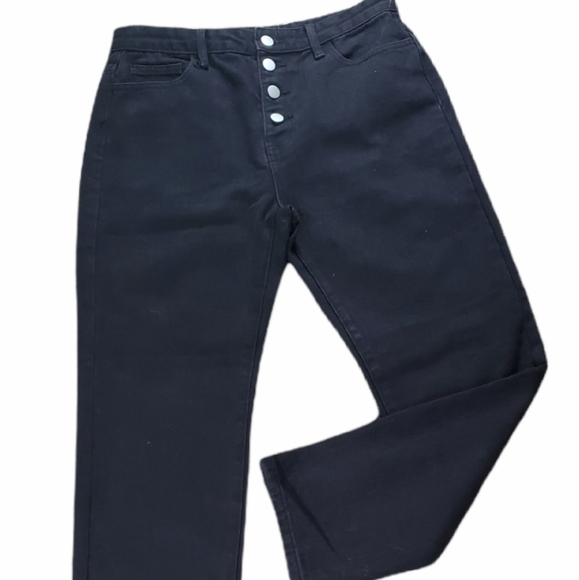 MOVING! Princess Polly Black Button Up High Rise Ankle Jeans - Picture 2 of 7